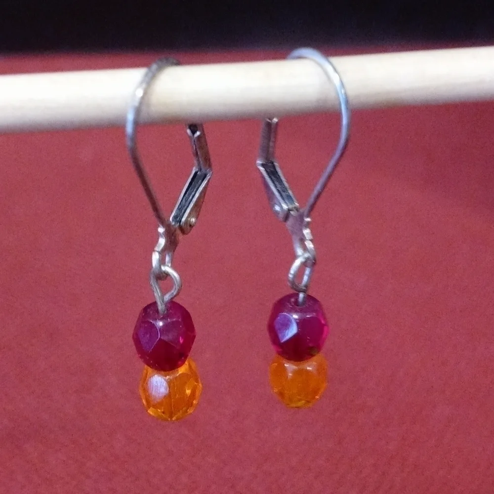 VT Hokiest color beaded earrings pierced